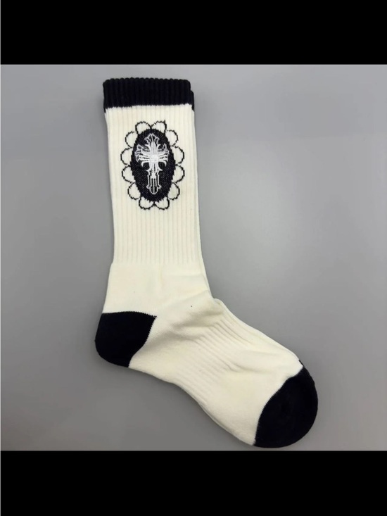 Chrome Hearts Other - Chrome Hearts White Crew Socks with Black Cross Crest